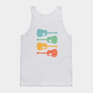 Acoustic Guitar Puzzle Cool Retro Colors Tank Top